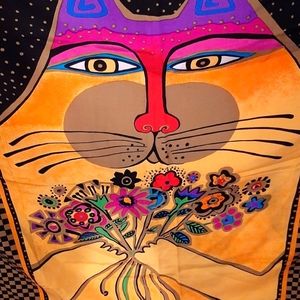 Vintage Laurel Burch Silk Scarf, Honey Collection